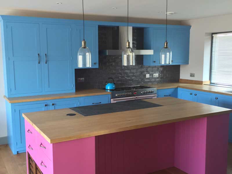 bespoke kitchens, hand painted units Solid wood cabinets made to order from The Bramble Tree kitchens