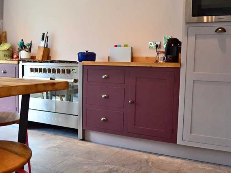 unique kitchen units, not on the high street, hand made to your specifications and painted in a colour of your choice, The Bramble Tree Kitchen makers, sussex